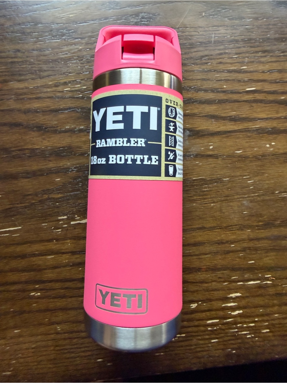 Yeti Rambler 18oz Bottle - Hot Pink with Stainless Accents